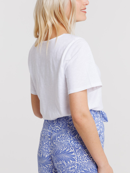 T-shirt col broderie femme