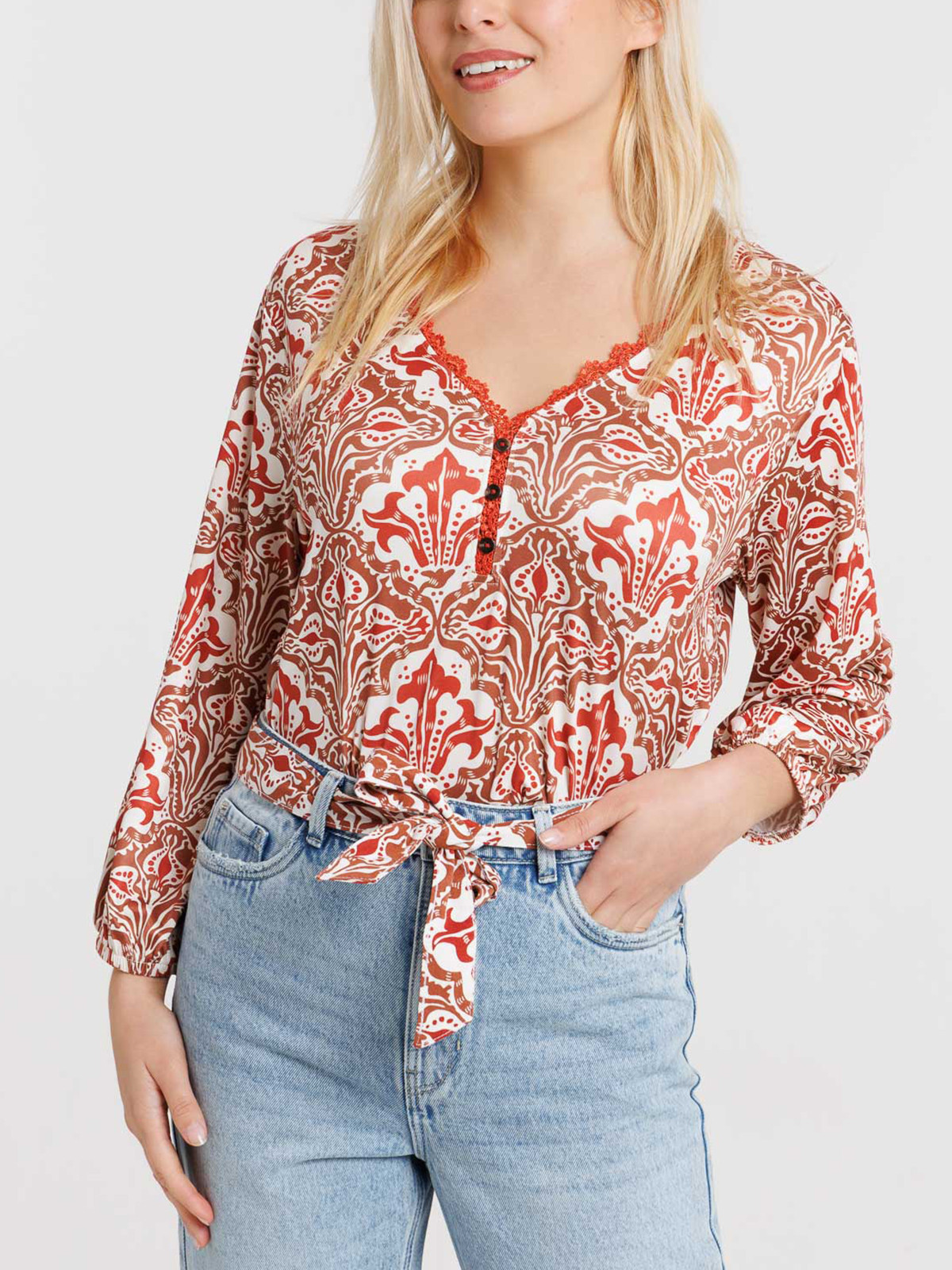 T-shirt imprimé manches longues femme T-shirt imprimé manches longues femme