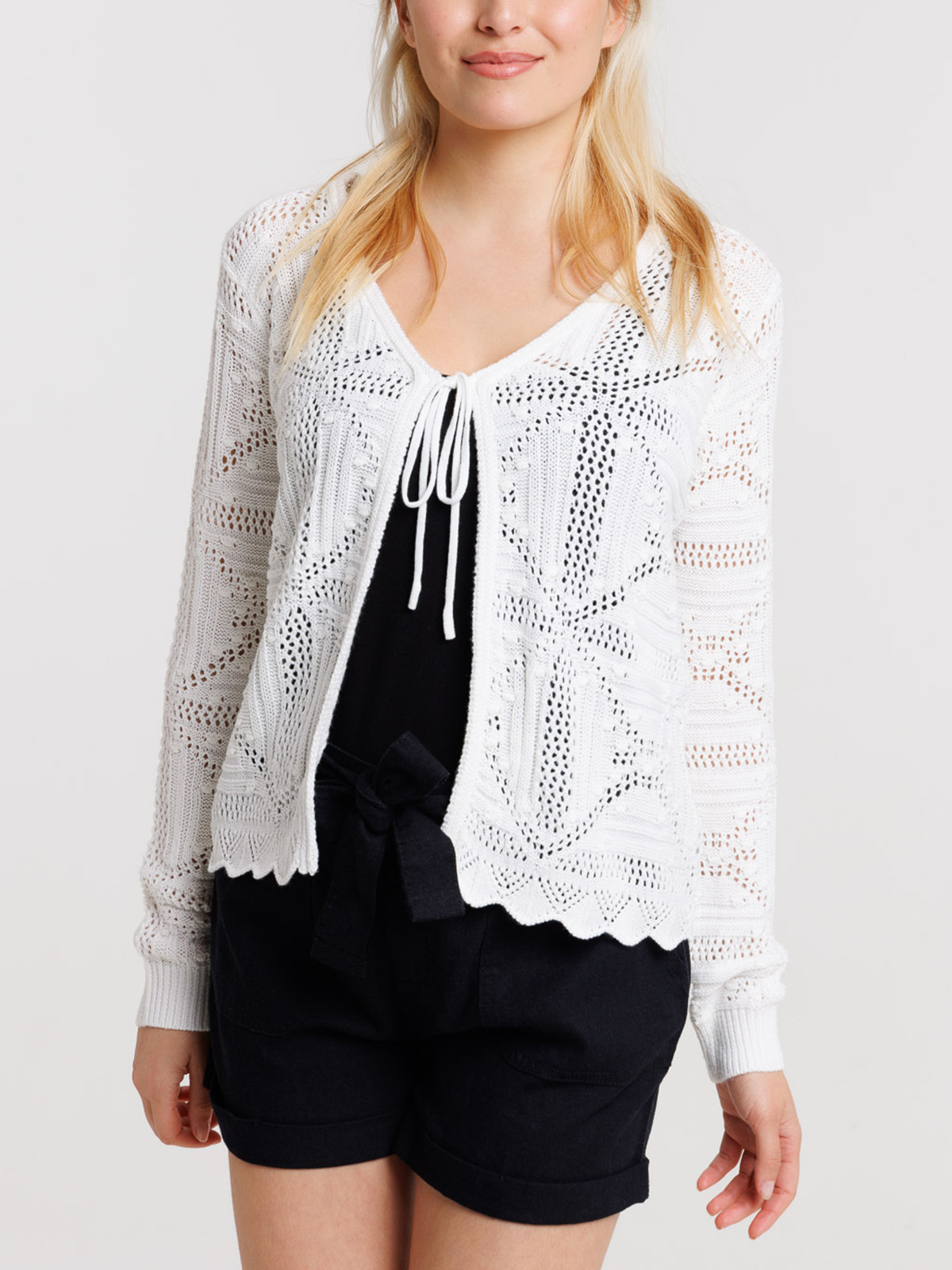 Gilet blanc à nouer femme