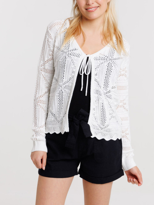 Gilet blanc à nouer femme