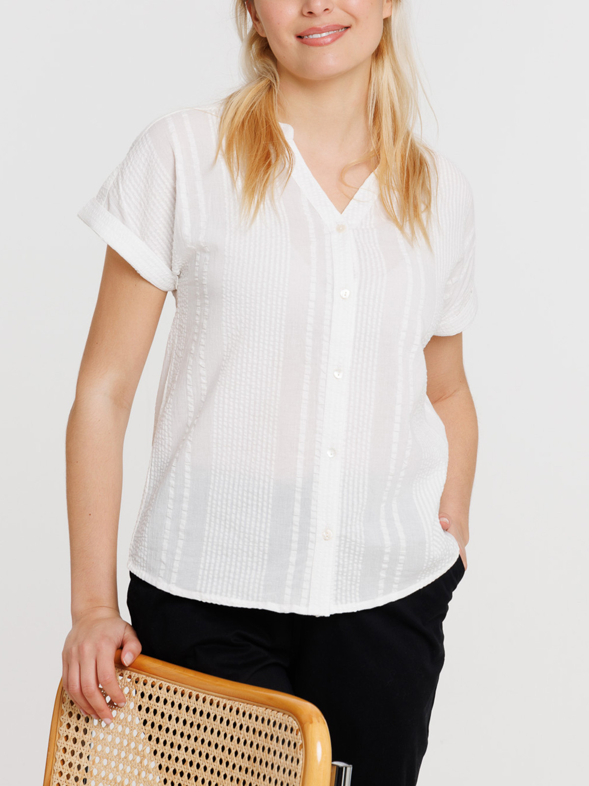 Chemise blanche manches courtes femme