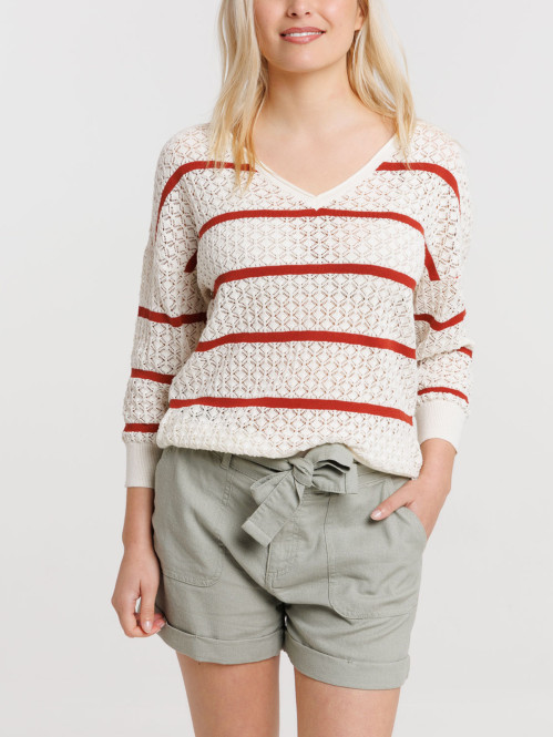 Pull rayures manches...