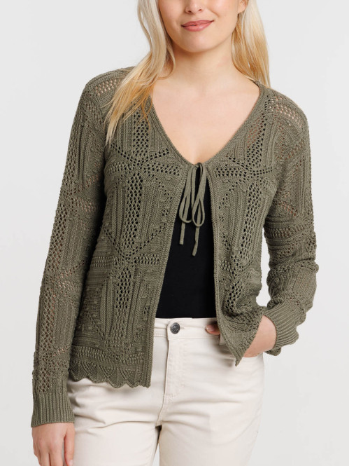 Gilet coloris trèfle à nouer femme