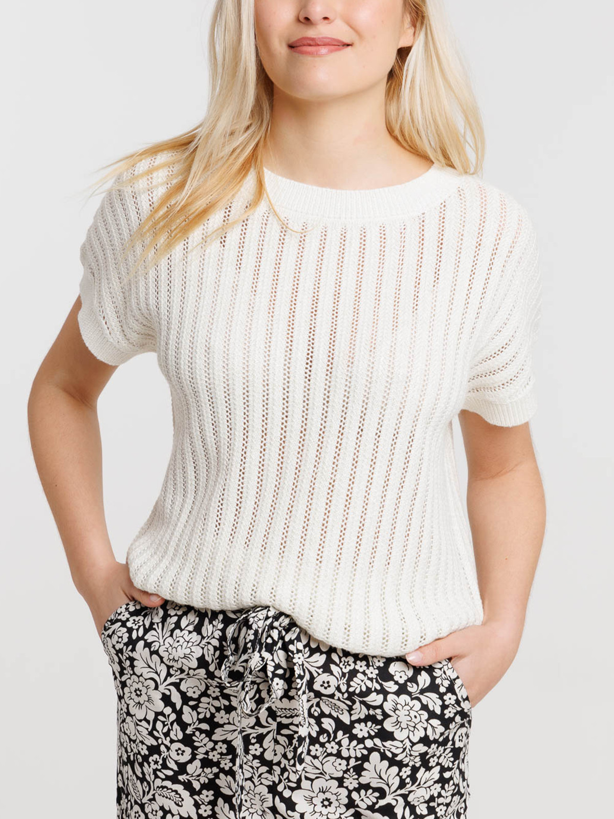 Pull ricotta manches courtes femme