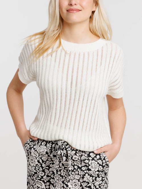 Pull ricotta manches courtes femme