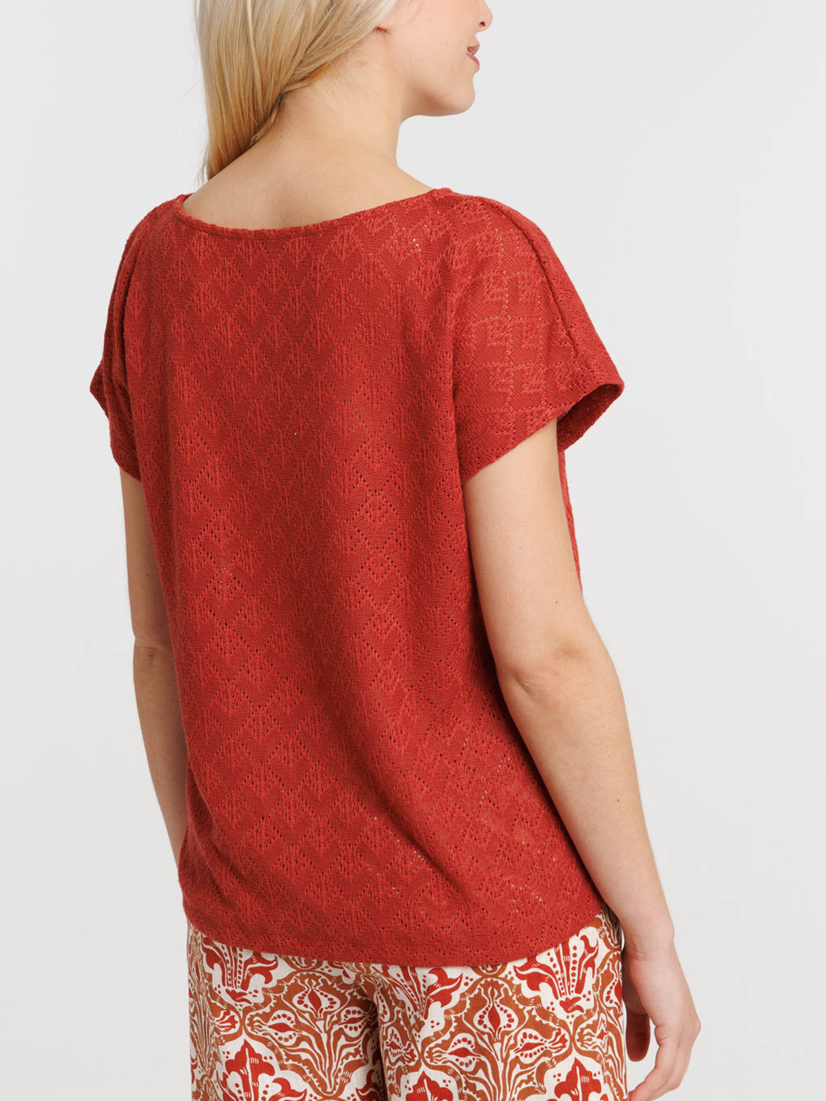 T-shirt col rond lien à nouer femme T-shirt col rond lien à nouer femme