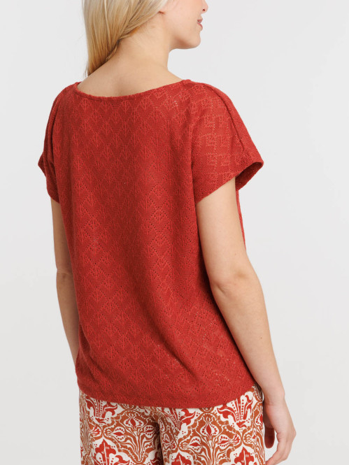 T-shirt col rond lien à...