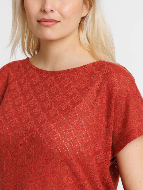 T-shirt col rond lien à...