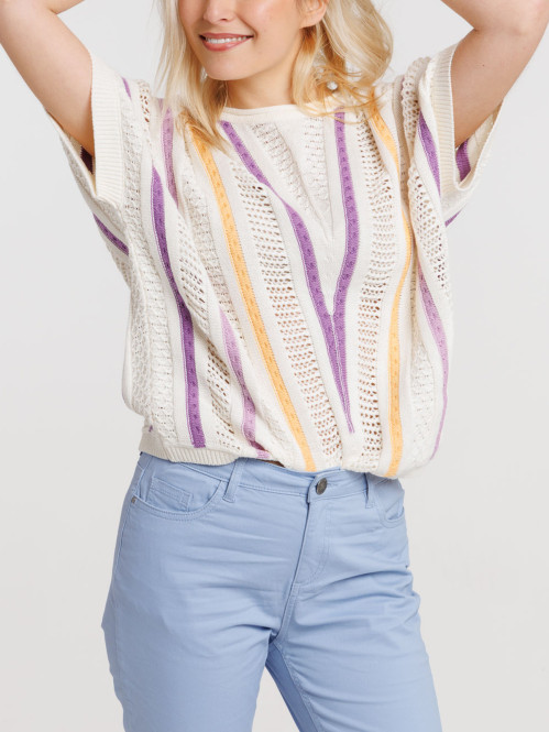 Pull rayures manches...