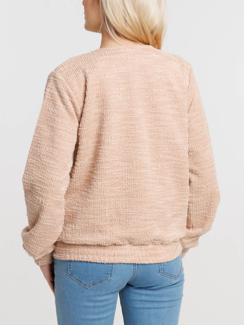 Veste teddy rose fané femme