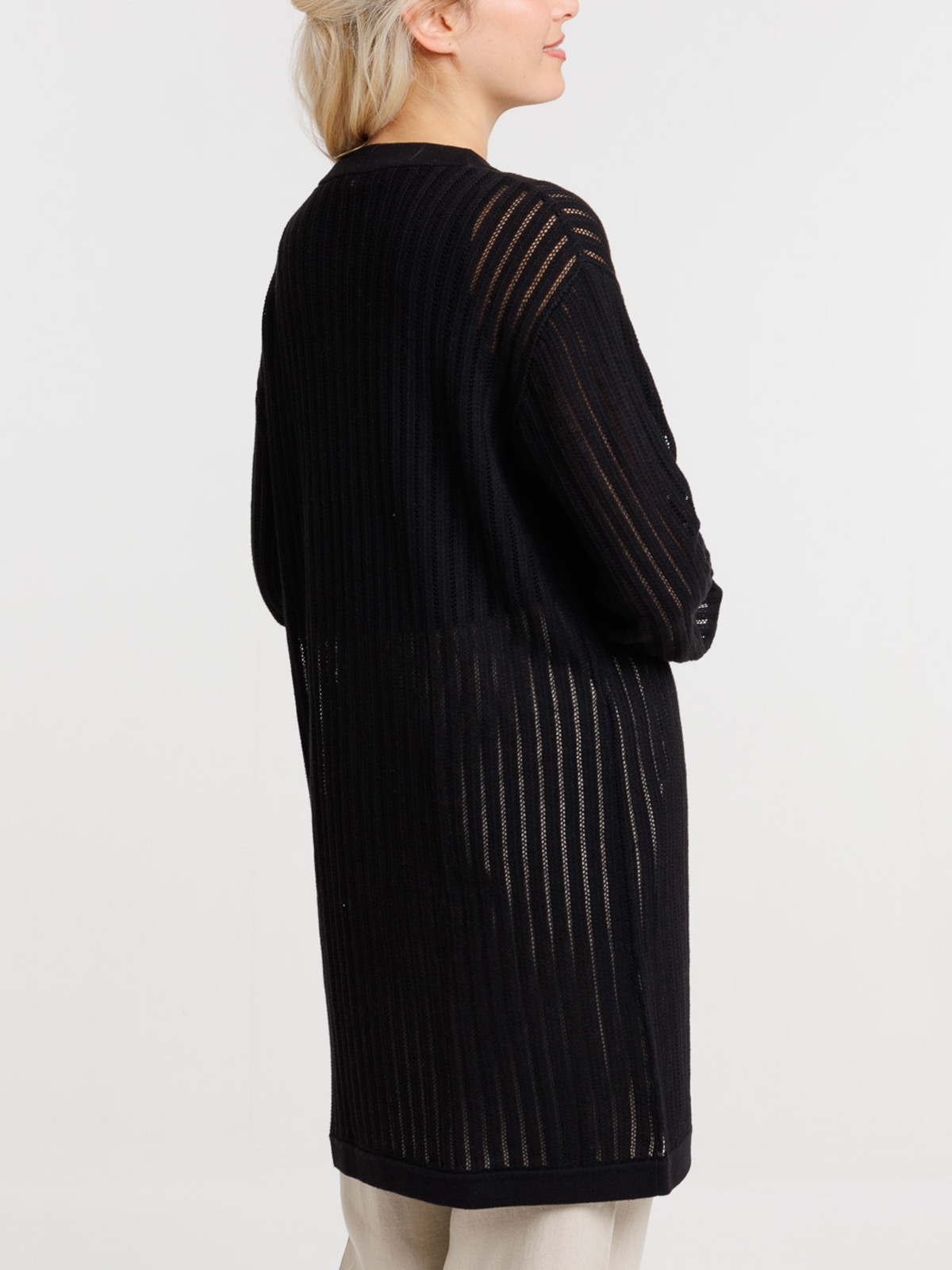 Gilet noir long femme