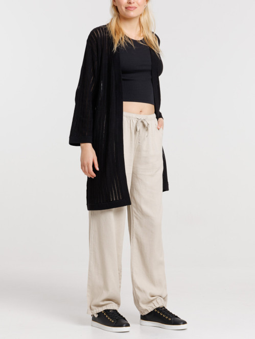 Gilet noir long femme