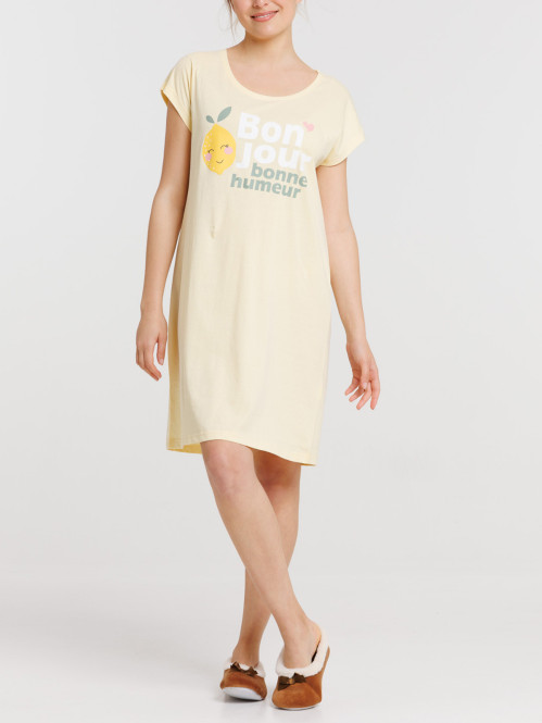 Chemise de nuit citron femme
