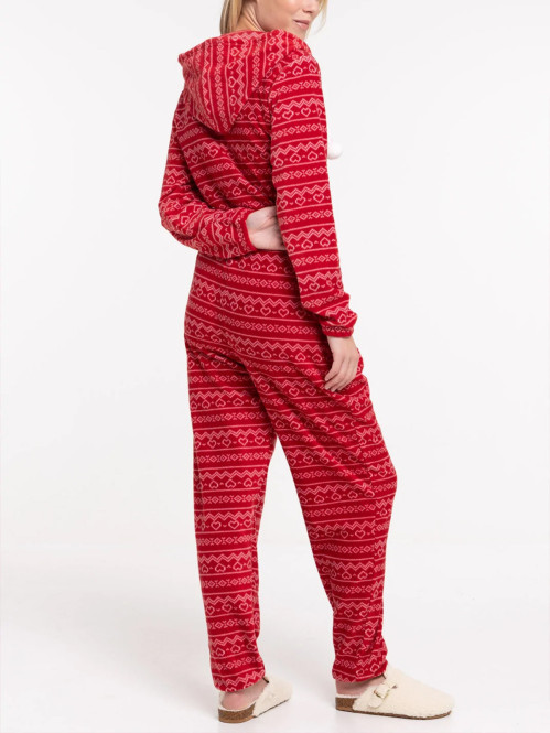 Combinaison noël rouge femme