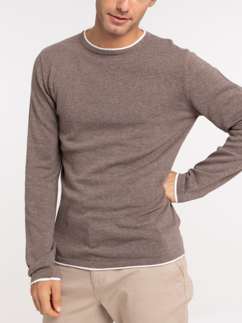 Pull mocca latte homme