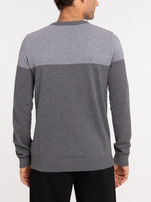 Pull bicolore gris homme Pull bicolore gris homme