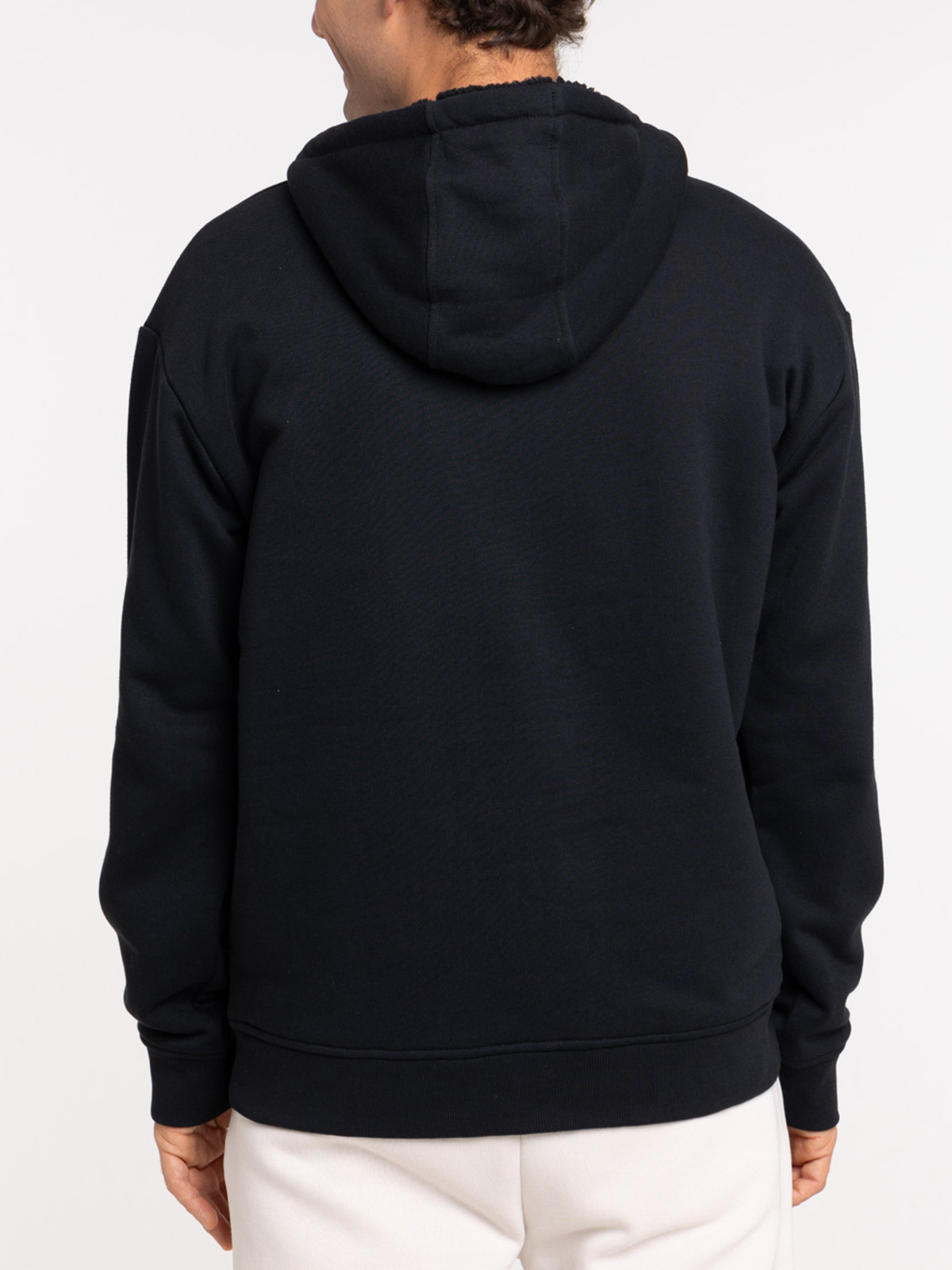 Sweat zippé capuche noir homme