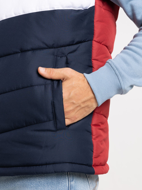 Veste tricolore sans manches homme