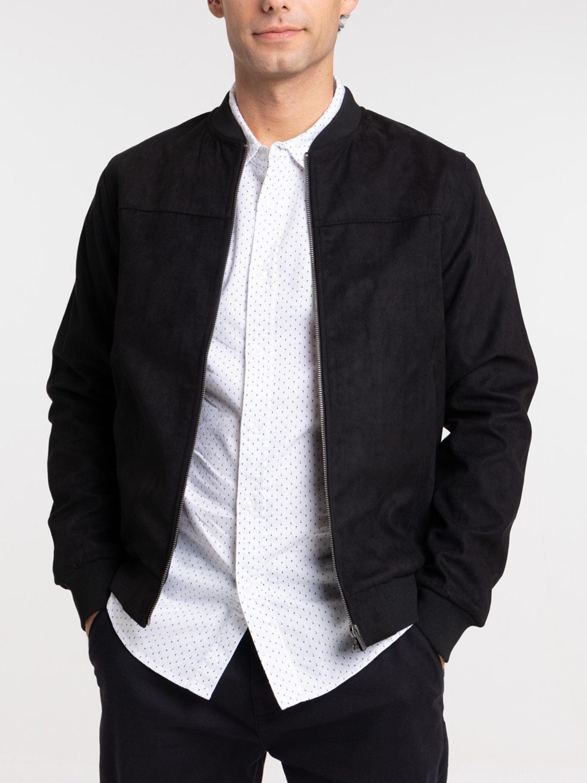 Blouson suédine noir homme