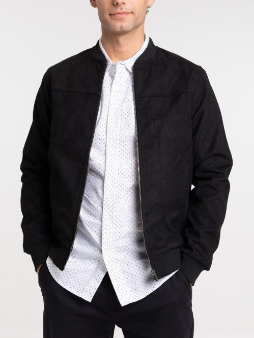 Blouson suédine noir homme