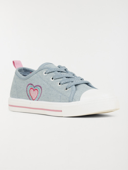 Tennis toile coeur fille (31-35) Tennis toile coeur fille (31-35)