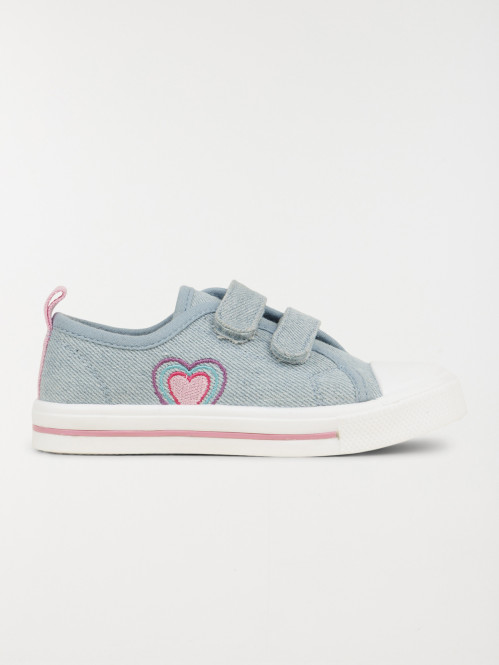 Tennis toile coeur fille (24-30)
