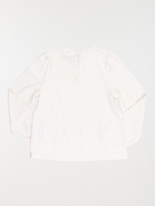 T-shirt col montant écru...