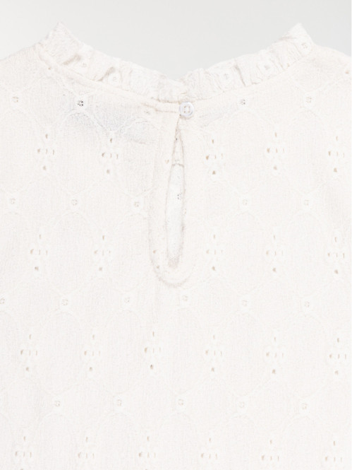 T-shirt col montant écru...