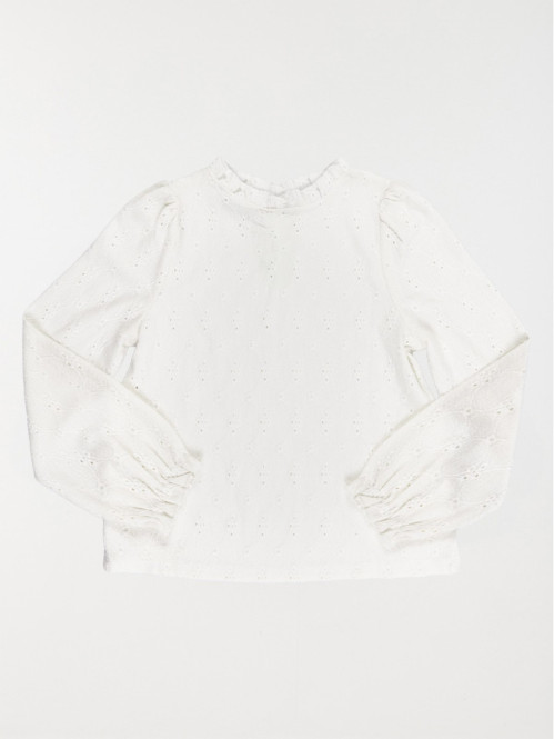 T-shirt col montant écru fille (3-12A)