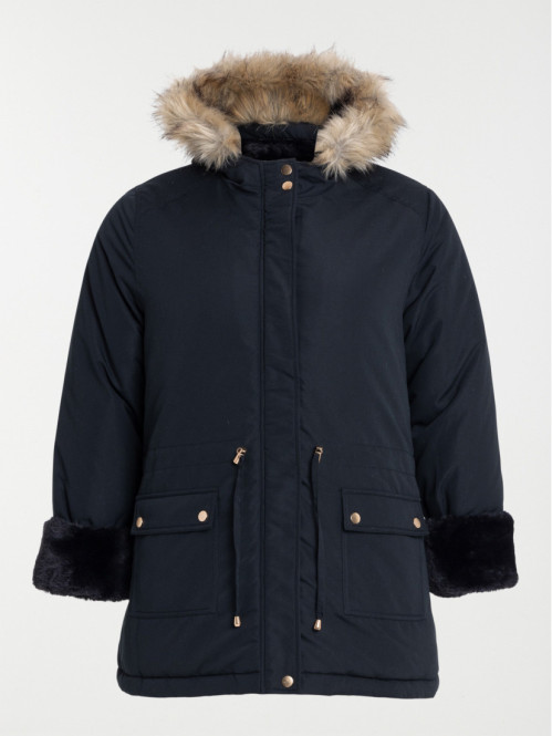 Parka noir grande taille femme