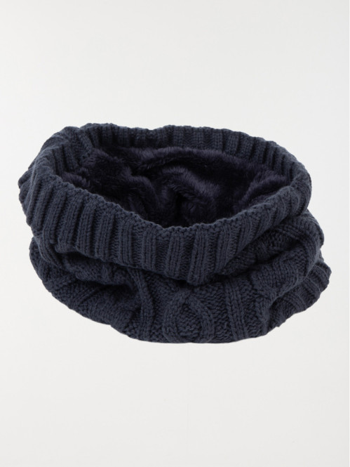 Snood maille torsadée et polaire homme