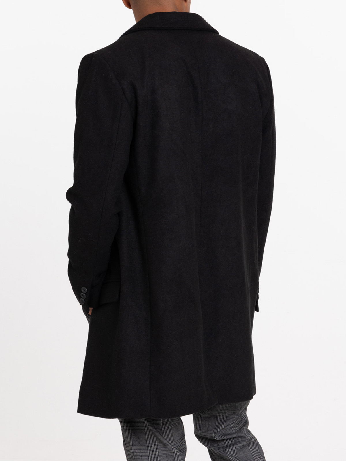 Manteau col tailleur noir homme