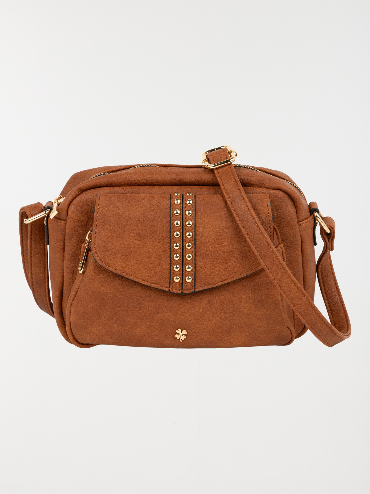 Sac besace trèfle doré femme