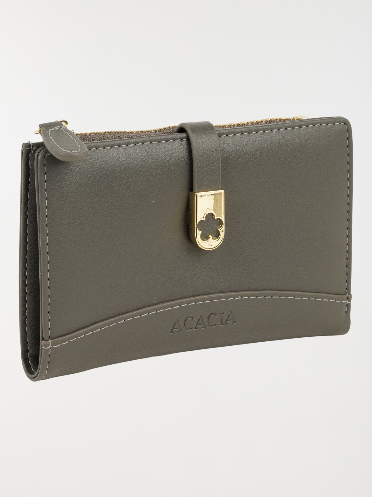 Portefeuille uni fleur dorée femme Portefeuille uni fleur dorée femme