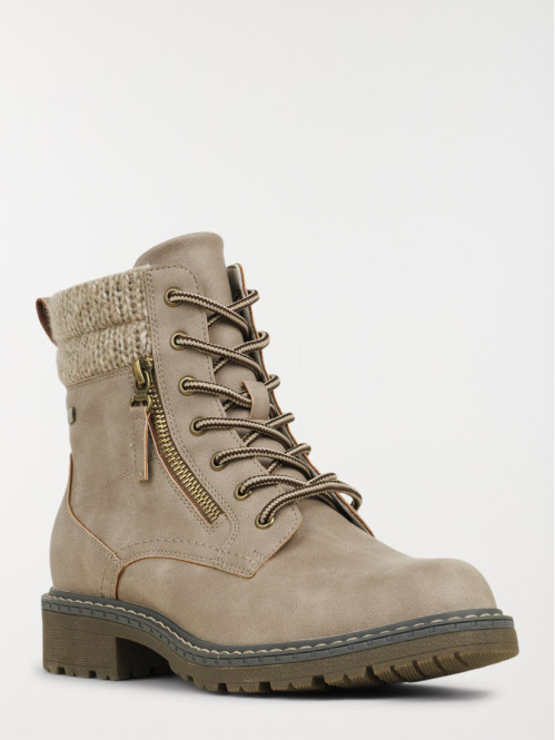Bottines beiges à lacets...