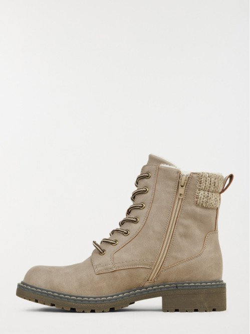 Bottines beiges à lacets...