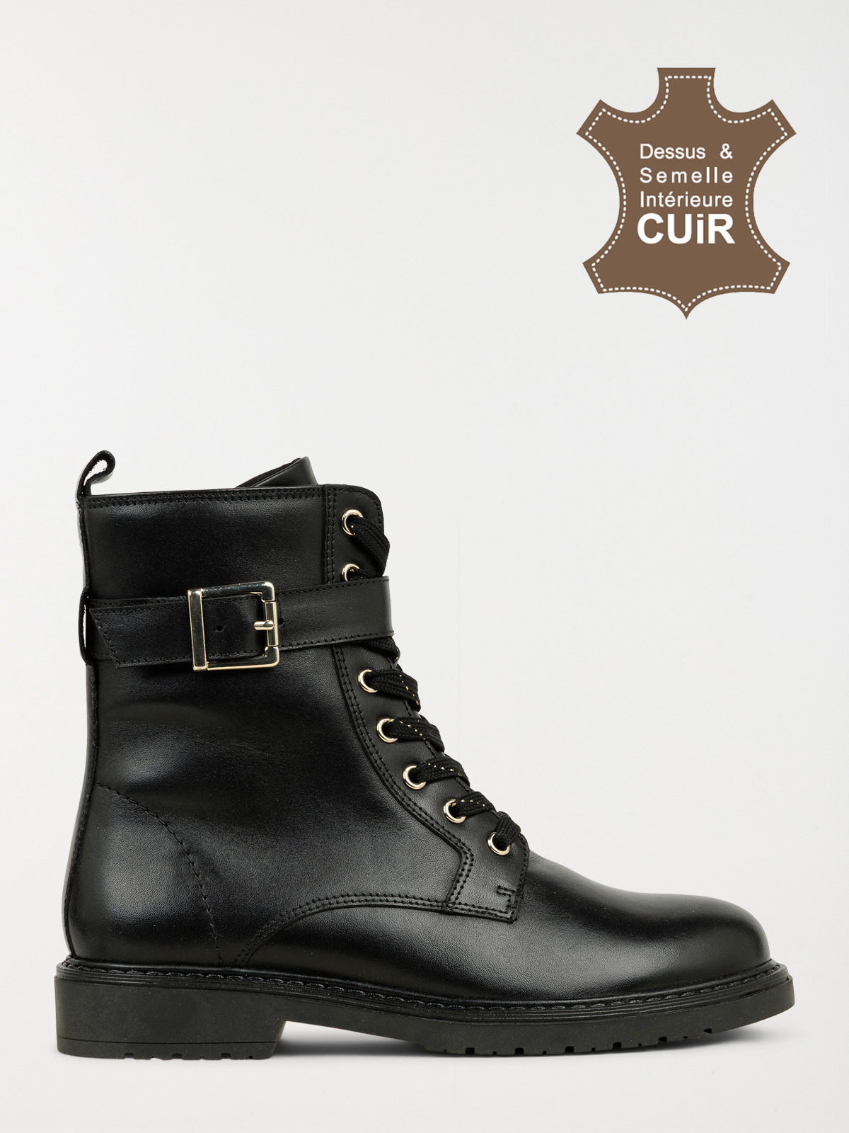 Bottines plates noires femme (36-41)