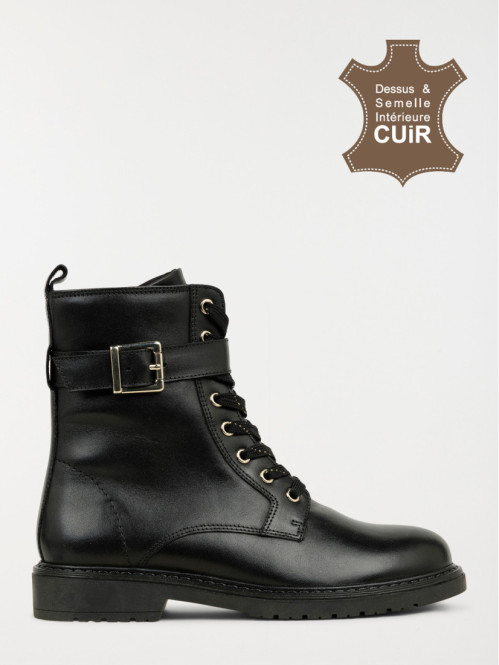 Bottines plates noires femme (36-41)