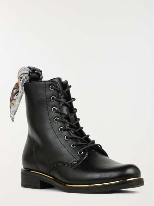 Bottines plates femme noeud...
