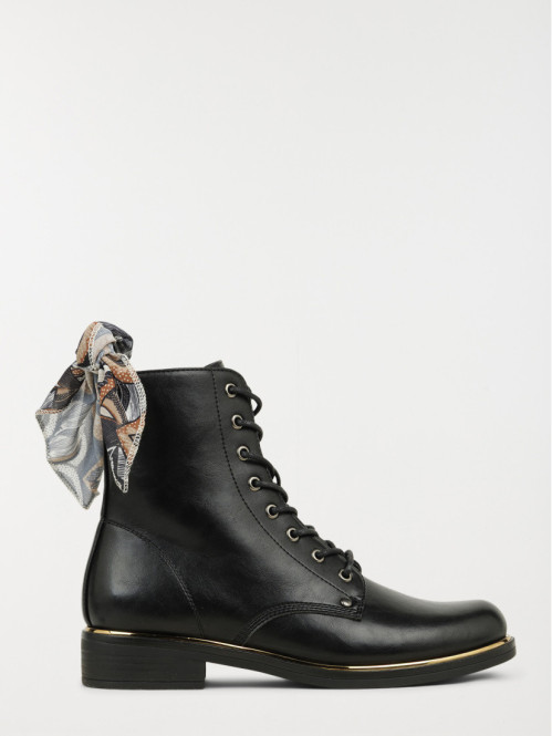 Bottines plates femme noeud...