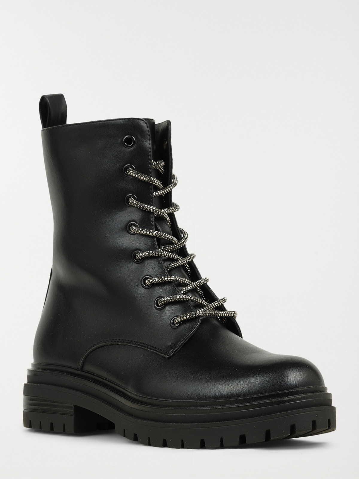 Bottine lacet coloris noir femme (36-41)