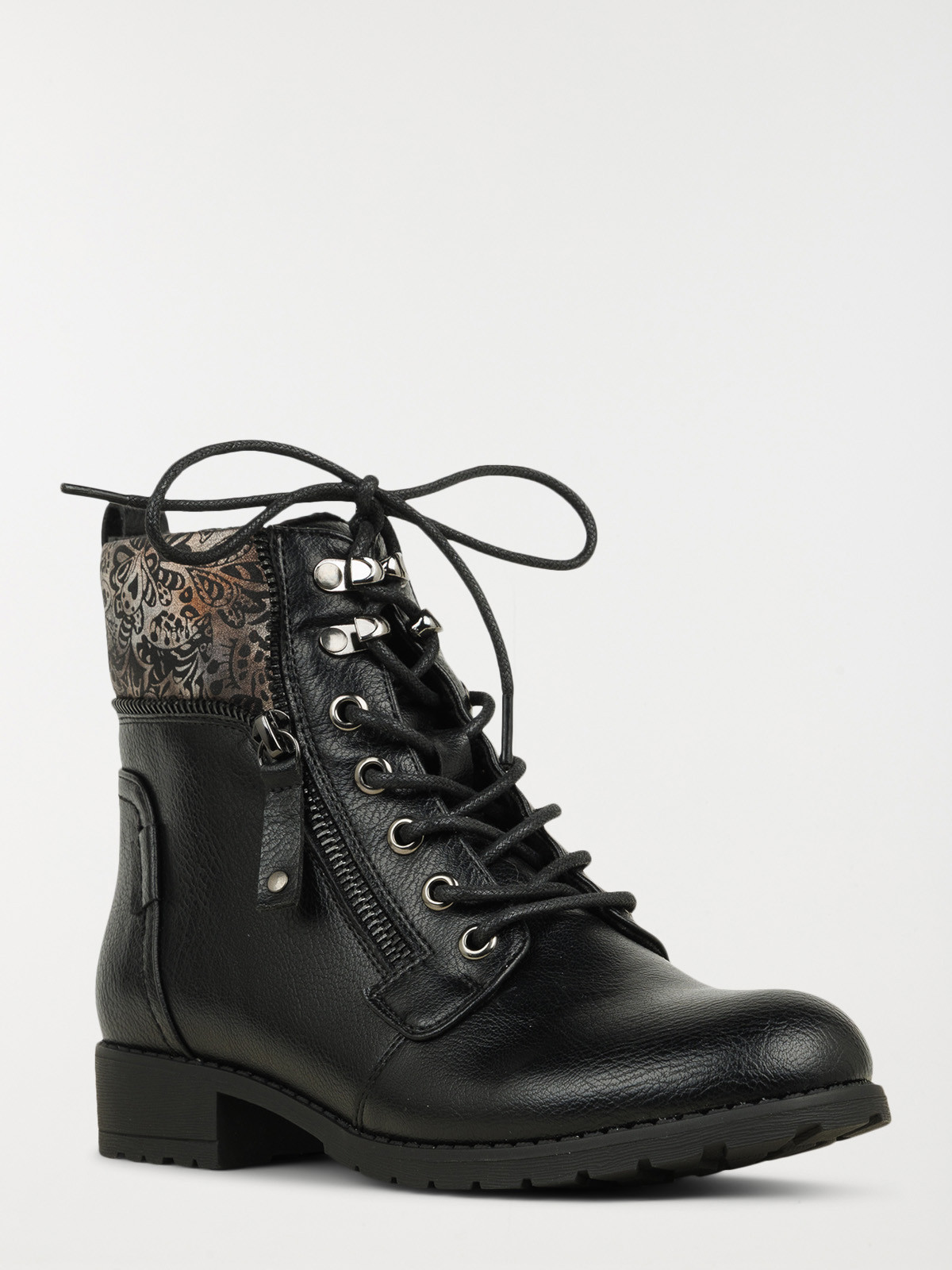 Bottines femme col imprimé (36-41) Bottines femme col imprimé (36-41)