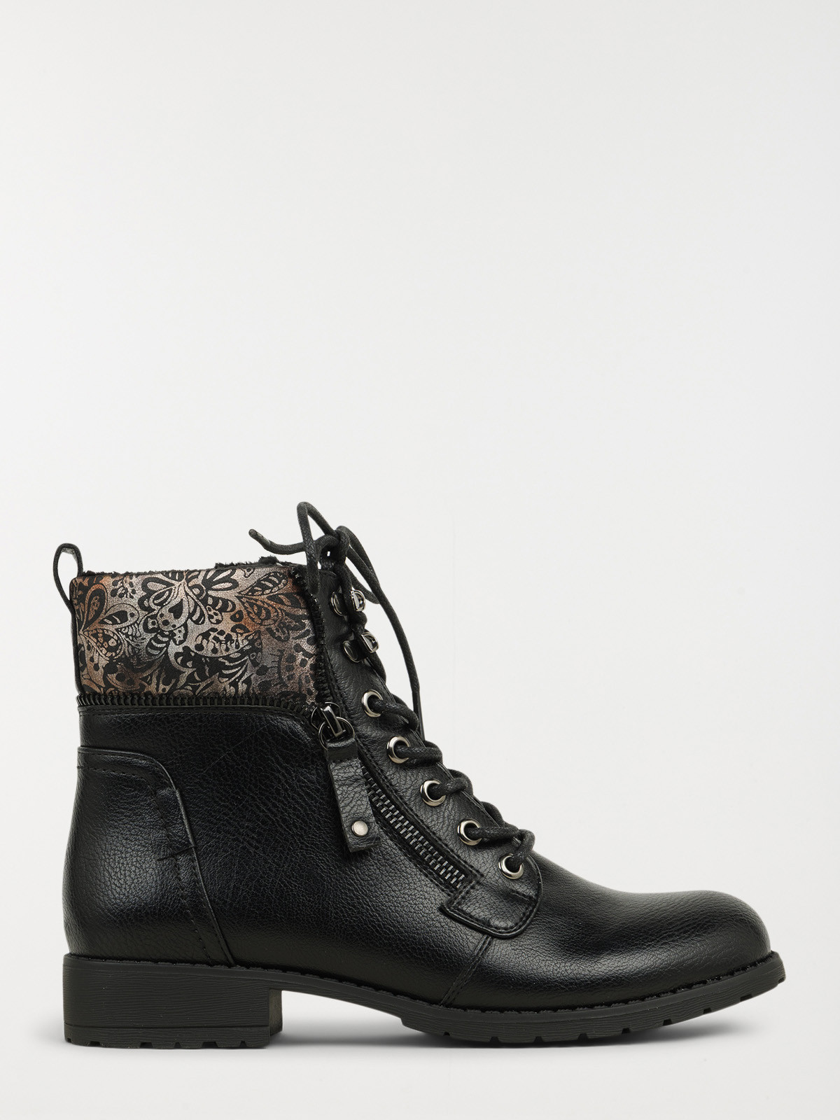 Bottines femme col imprimé (36-41)