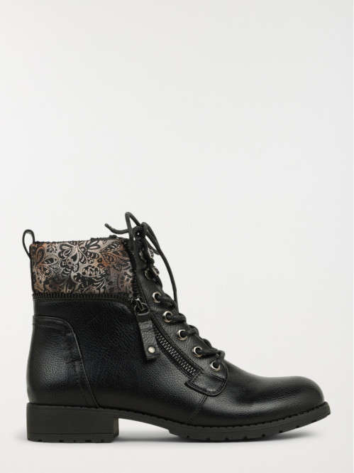 Bottines femme col imprimé...