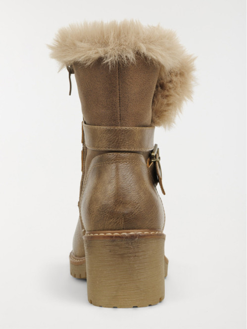 Bottines à talon taupe...