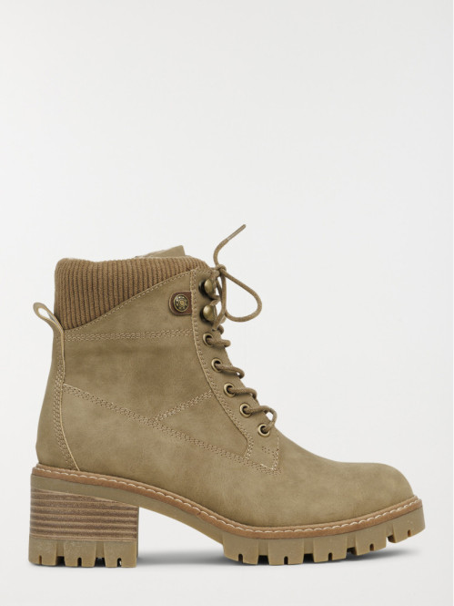 Bottines à lacets femme kaki (36-41)