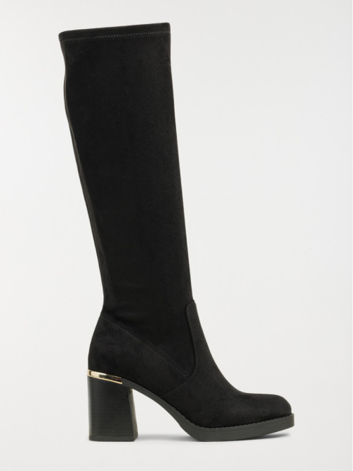 Bottes noires à talon haut femme (36-41)