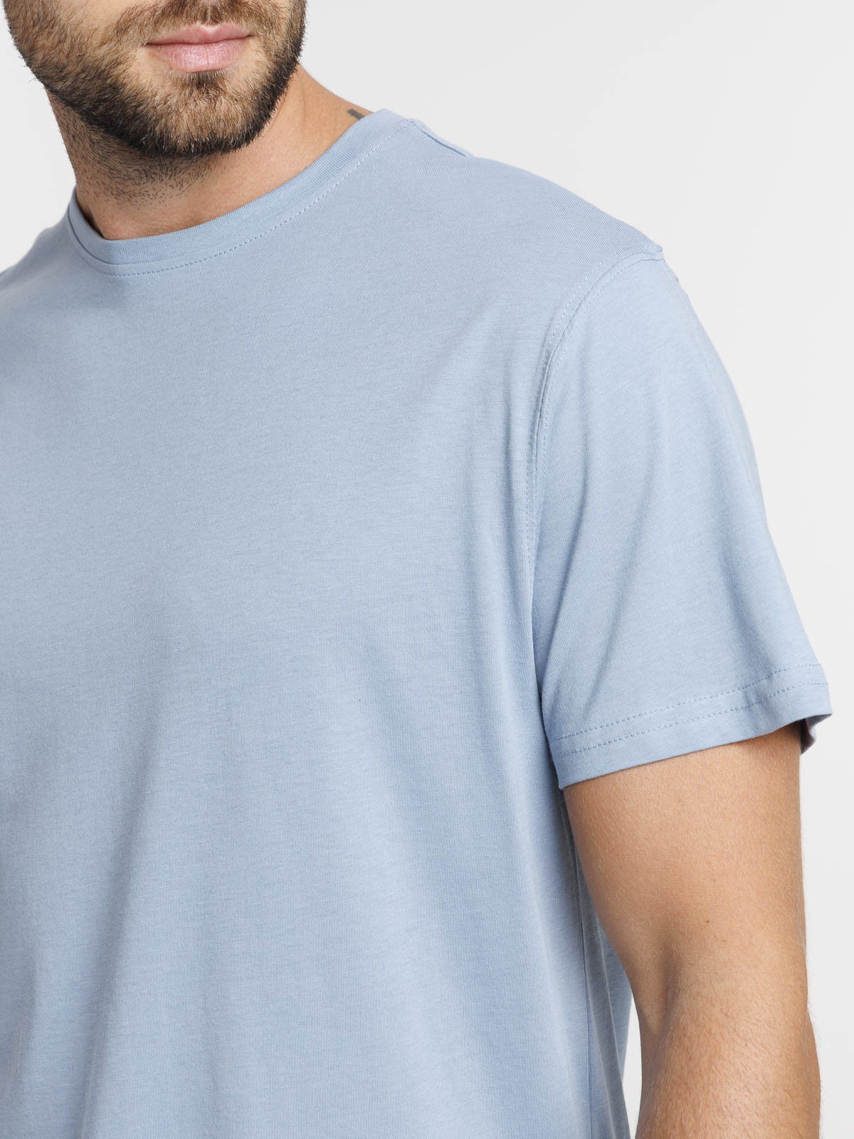 T-shirt col rond denim stone homme