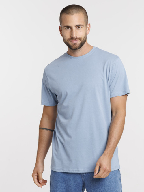 T-shirt col rond denim stone homme