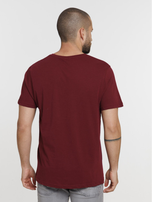 T-shirt col V pourpre homme
